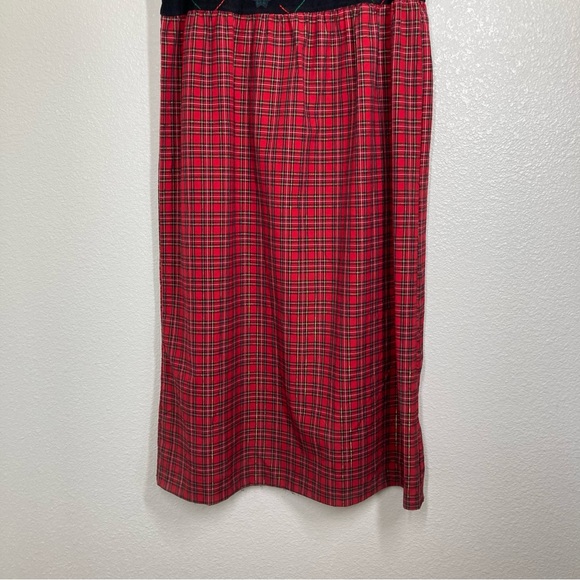 Bobbie Brooks Dress Vintage Large Embroidered Sleeveless Red Black - Picture 5 of 11